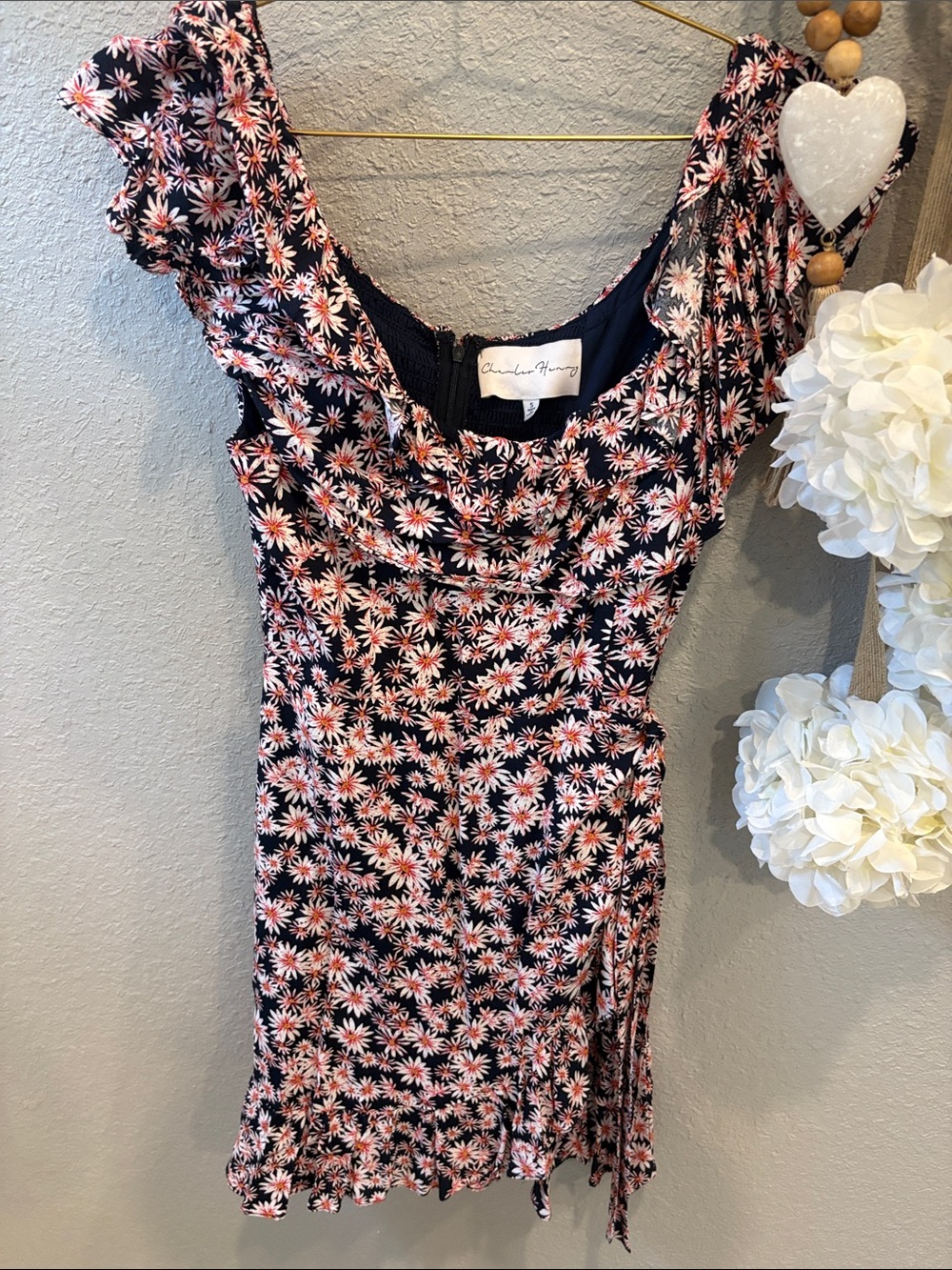 Chandler Henry/nordstrom Floral Daisy Tie-Waist Dress